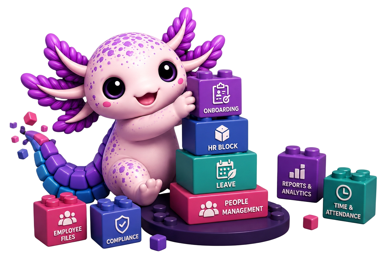 Axo the axolotl stacking HR BLOX building blocks